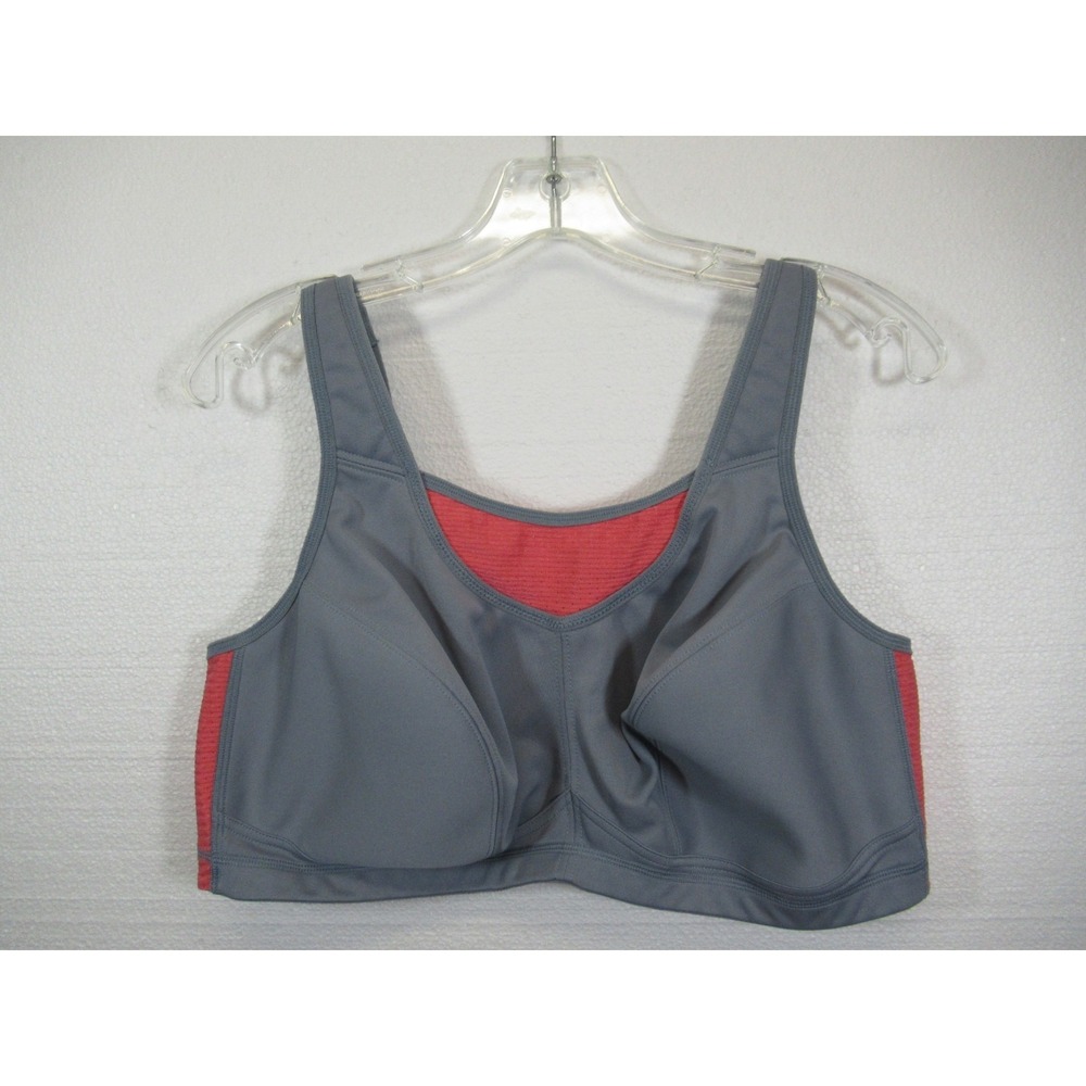 Glamorise No Bounce Camisole Sports Bra 42D Gray/Orange Elite Wireless 1067